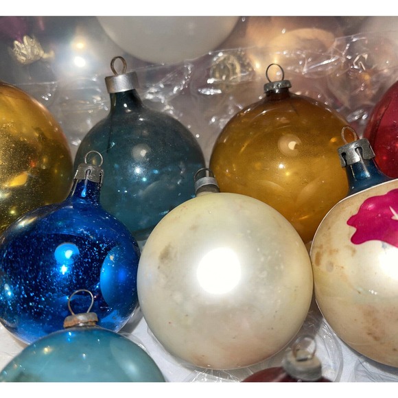 Vintage Mercury Glass Mixed Lot Christmas Ornament Some Rare Marked Poland 3E26 - Picture 3 of 12